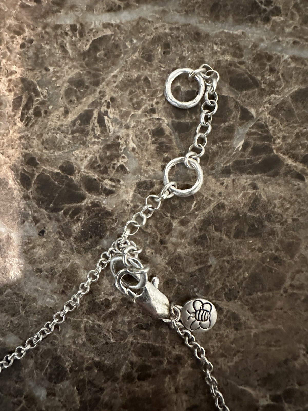 Silver Hammered Adjustable Statement Necklace - image 3