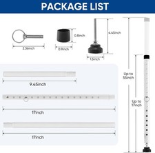 Sliding Door Security Bar, 17-55 Inch Adjustable Sliding Patio Door Lock Bar, 1I