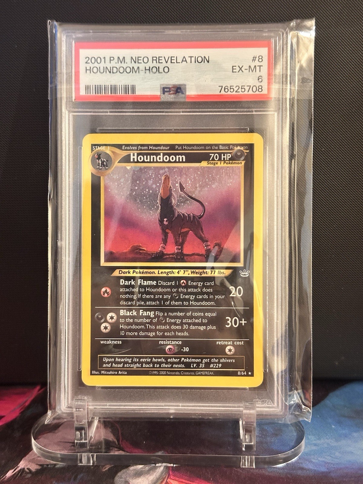 Pokemon Houndoom Neo Revelation Unlimited Holo Rare #8 PSA 6
