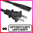 Lot of 2 Prong 2 Pin 2-Slot Plug Figure 8 AC Power Cable 3FT 5FT 10FT 15FT 20FT