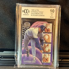 Fleer 1995 Ultra Strikeout King Gold Medallion #2 Roger Clemens BCCG 10 Red Sox
