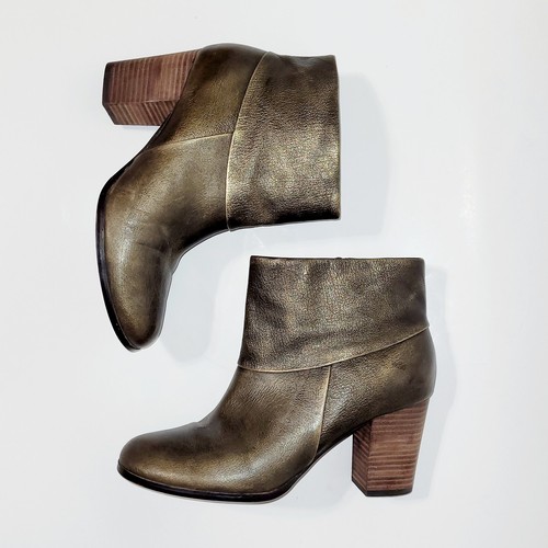 Cole Haan Cassidy D40549 Leather Ankle Booties Metallic Bronze Shoes Wms 8B US - Picture 15 of 18