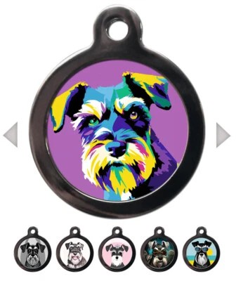 PS PET TAGS Miniature Schnauzer Dog Tag for Dogs Personalised Pet ID Tags for Collar