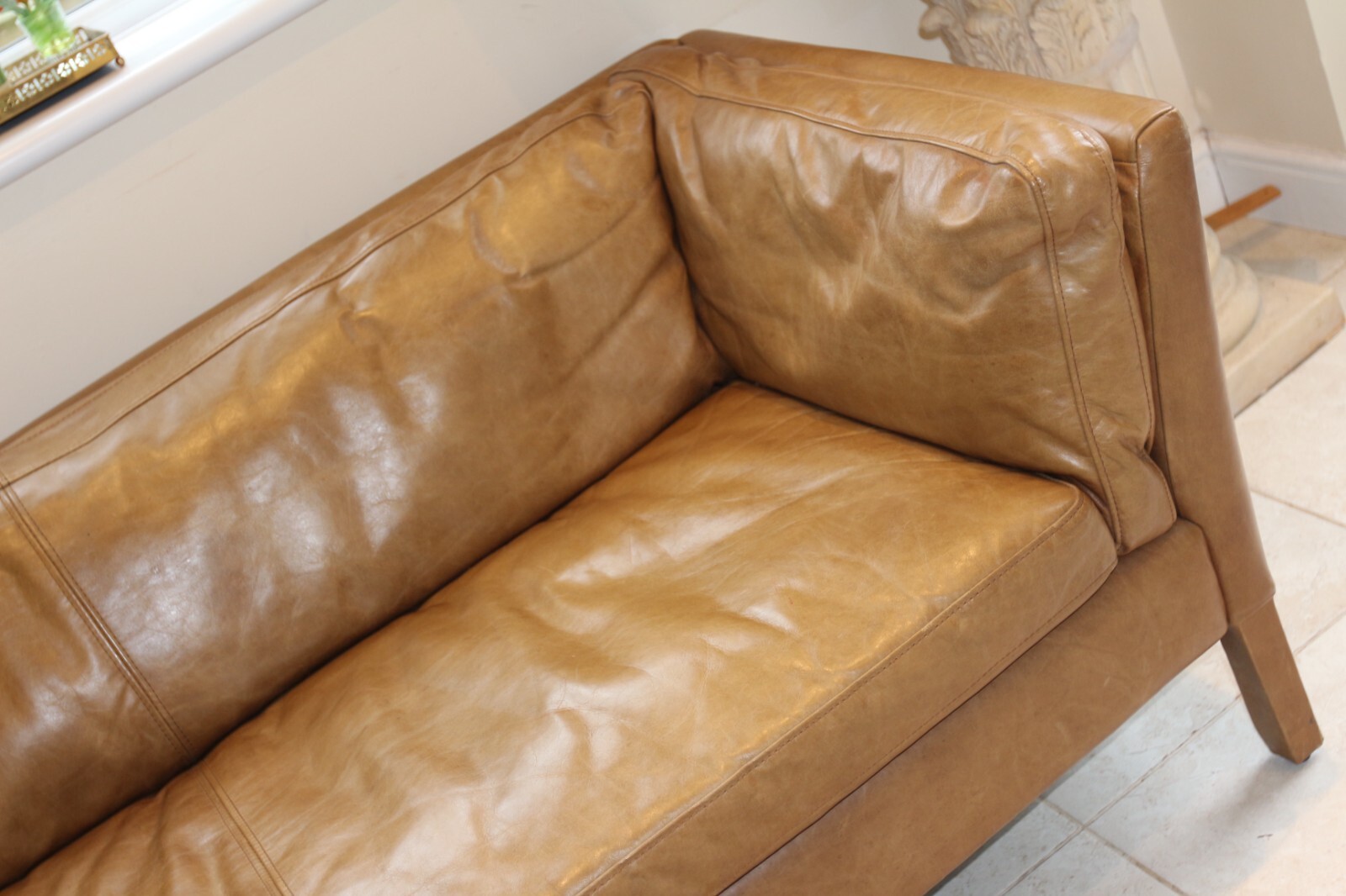 John Lewis groucho model sofa brown leather eBay