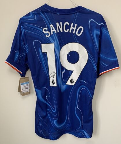 Jadon Sancho Signed 2024/25 Authentic Nike Chelsea Home Football Shirt COA - Picture 4 of 14
