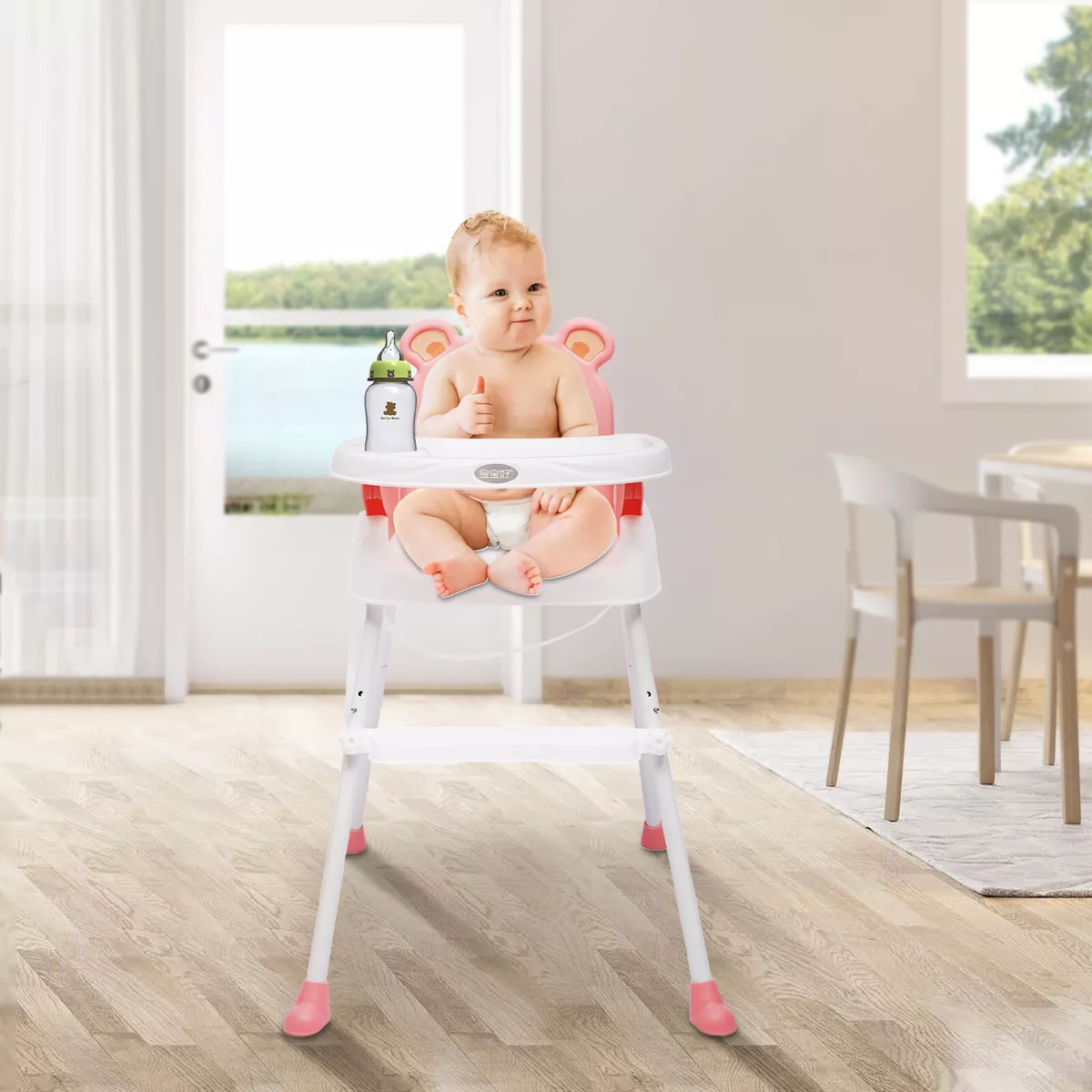 Non Slip Baby Highchair Infant High Feeding Seat Toddler Table