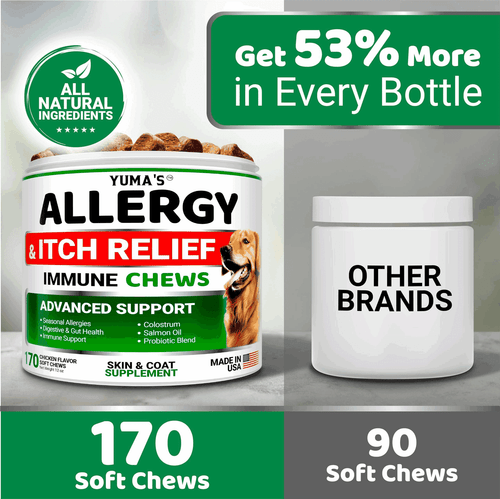 Dog Allergy Relief Chews Dog Itching Skin Relief Treatment Pills 170 Treats - Picture 5 of 6