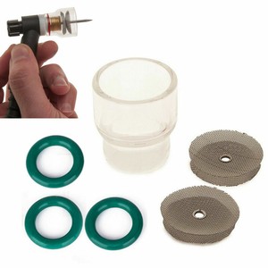 6pcs Set Welding Torch Glass Pyrex Cups TIG Gas Lens Filters O-Rings Attachment