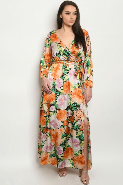 wrap style maxi dress