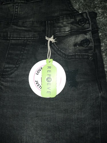 Girls justice destructive overalls size 8 new black washed - Picture 3 of 4