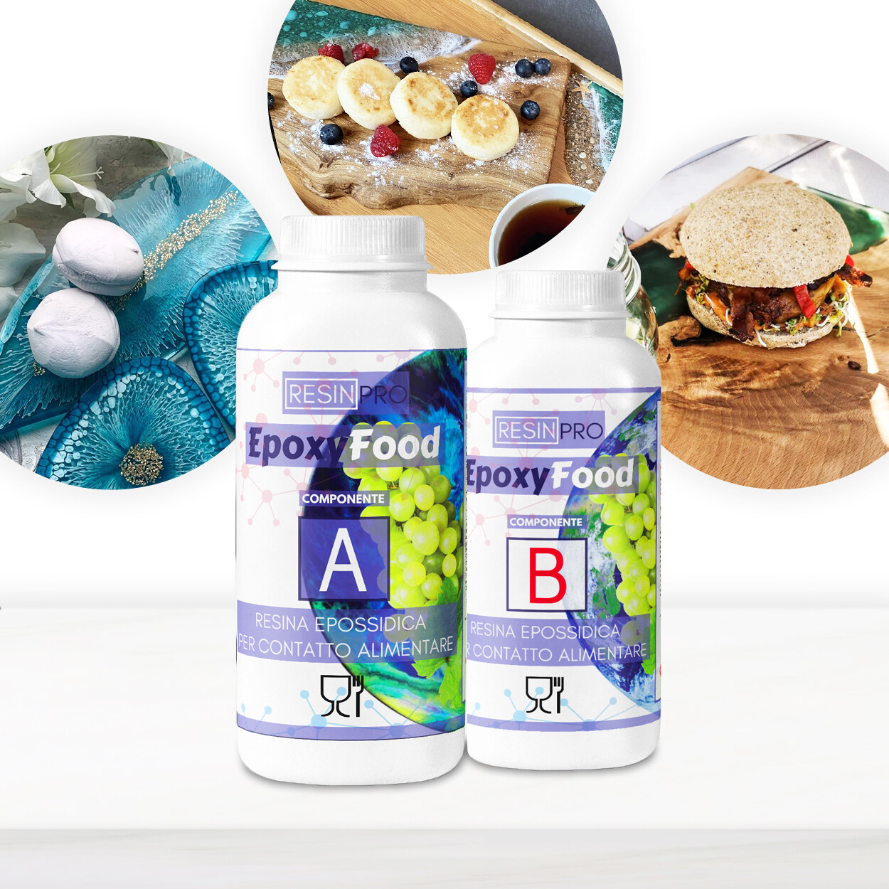 Résine transparente de coulée contact alimentaire FoodSafe haute brillance