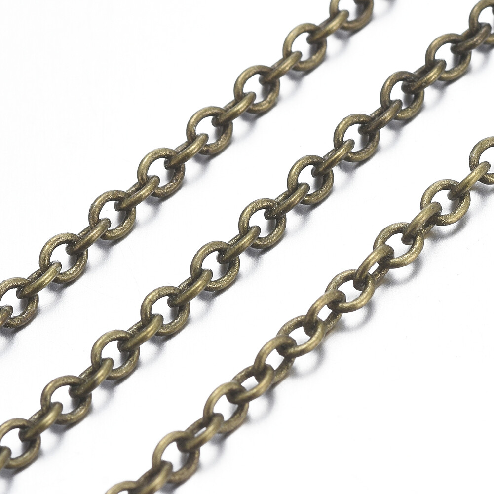 2M Soldered Brass Cable Chain Cross Chains Lead Free Nickel Free