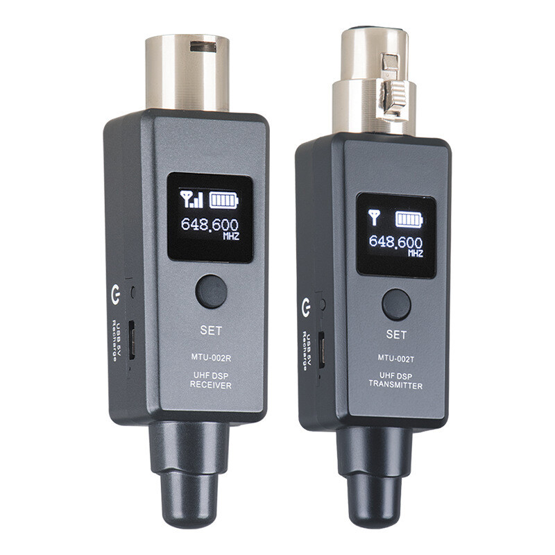 Microphone Wireless XLR Transmitter Receiver Rechargeable Adapter for Speaker AY-image