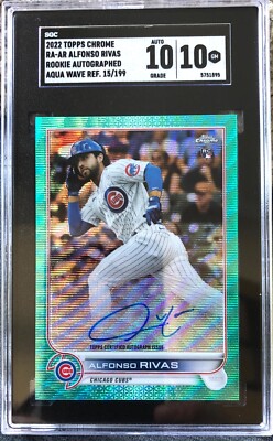 2022 Topps Chrome RA-AR ALFONSO RIVAS Rookie Auto Aqua Wave Ref. /199 ...