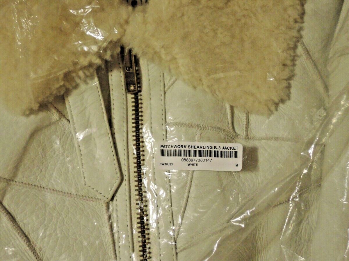SUPREME Patchwork Wool Shearling B-3 WHITE Lambskin LEATHER SUPREME Patchwork Wool Shearling B-3 WHITE Lambskin LEATHER
