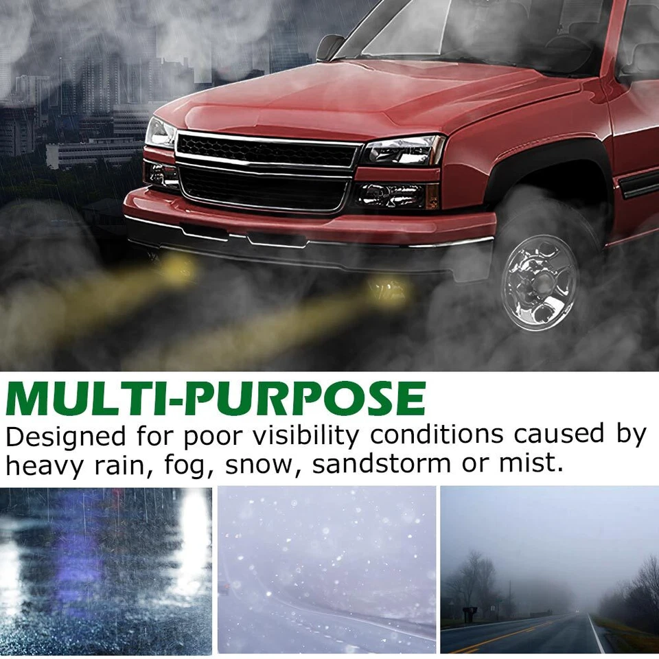 Fit For 99-02 GMC Sierra 00-06 Yukon Smoke Lens Bumper Fog Lights Driving Lamps - Image 3 of 4