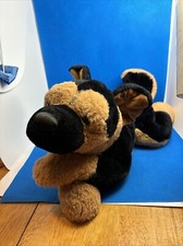 FAO Schwarz 2021 Realistic German Shepherd Puppy Dog Plush Stuff Toy Laying 18