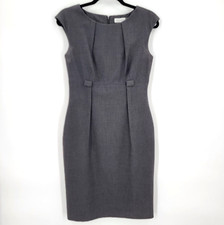 Calvin Klein Women's Sz 4 Belted Cap Sleeve Sheath Dress Career Wear Classy