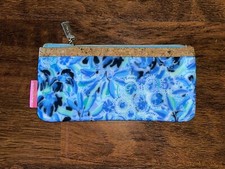 Lilly Pulitzer Blue HIGH MANETENANCE PENCIL POUCH School Work Zip Case GWP NEW
