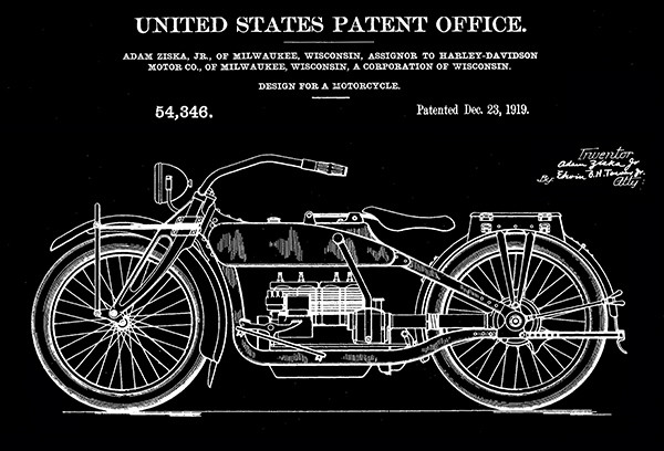 1919 - Harley-Davidson Motorcycle - Designed by A. Ziska Jr
