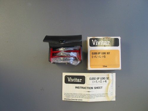 Vivitar 58mm Close-up Lens Set, kit is comprised of +1, +2, and +4, lenses - Picture 2 of 2