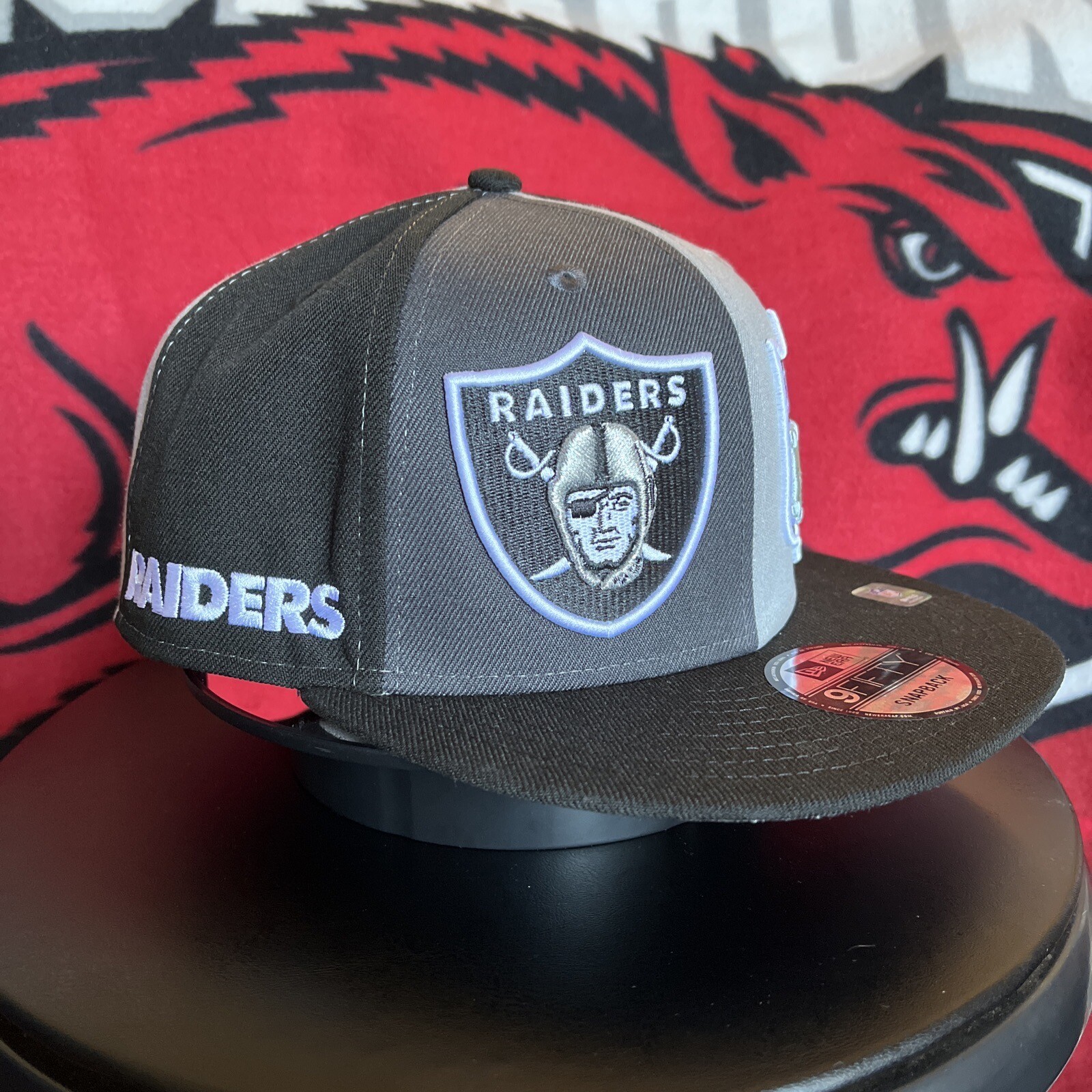 las-vegas-raiders-2023-sideline-black-gray-nfl-9fifty-snapback-hat-nwt