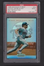 1995 BOWMAN'S BEST RED REFRACTOR #44 CHUCK KNOBLAUCH TWINS SP GRADED PSA 9 MINT