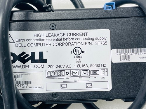DELL PDU 03T765, 200-240V 16A 50/60HZ 9-OUTLET POWER DISTRIBUTION UNIT / USED - Picture 7 of 8