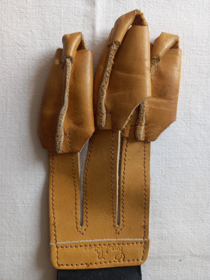 Doigtier / Gant de Tir à l'Arc en Cuir à 3 Doigts - LG Fred Bear - Photo 2/4