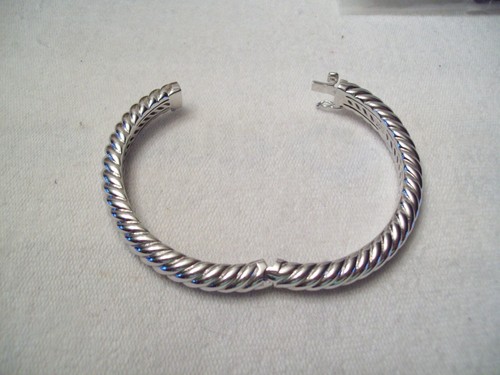 QVC Sterling Ribbed Design Bangle Bracelet - Picture 3 of 4