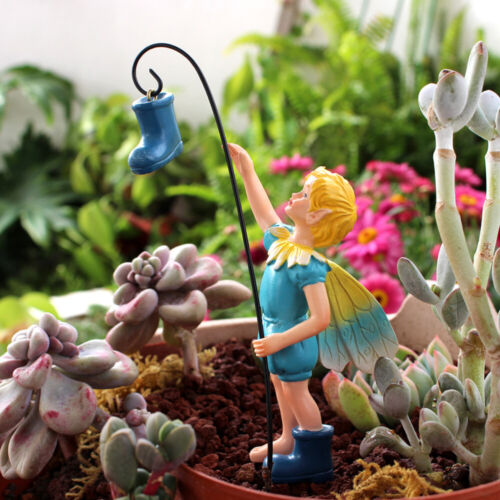  Resin Fairy Sculpture Small Fairy Sculpture Outdoor Lawn Fairy Ornament Garden - Picture 1 of 12