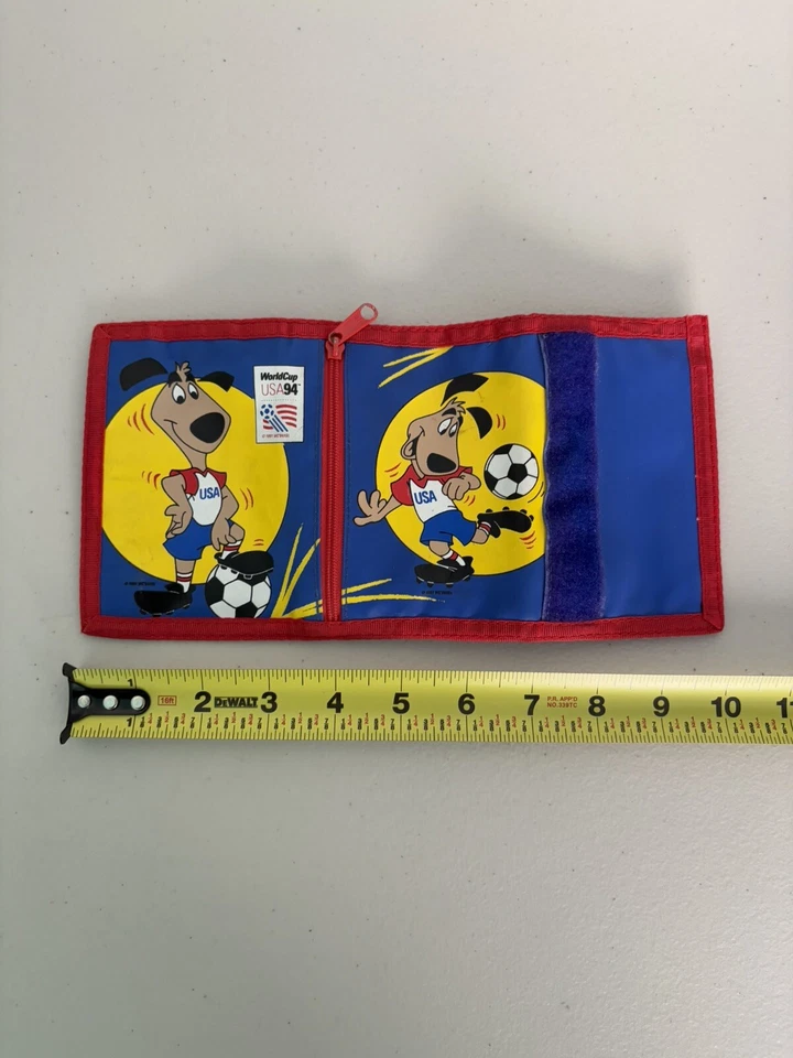 Billetera de fútbol vintage de la Copa Mundial de Estados Unidos 1994 FIFA fútbol mascota Coca Cola Foto 2 de 4