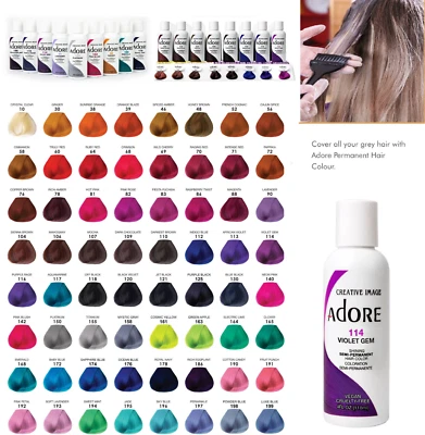 2 X ADORE SEMI PERMANENT HAIR COLOUR / HAIR DYE ** ALL RANGE **UK FREE POST