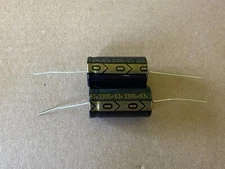2pc Electrolytic Capacitor Axial 2000hr +105℃ RoHS 3300uF 63V φ22x43mm Supertech