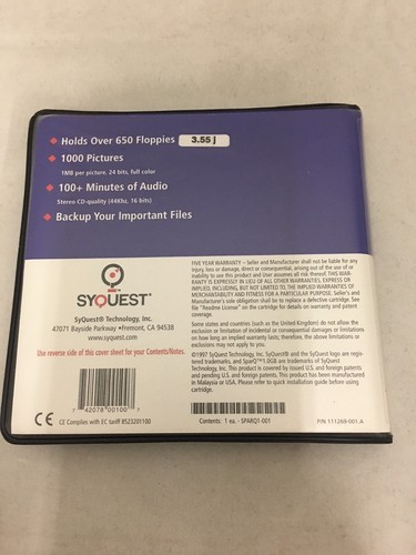 Syquest SparQ 1.0GB Hard Disk PC Formatted Starter Disk - Afbeelding 2 van 4