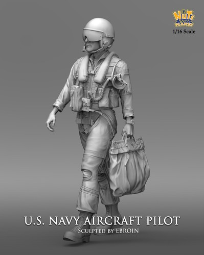 Nutsplanet US Navy Flugzeugpilot 2 Kopf Optionen unlackiert 1/16. Harz Kit - Bild 2 von 6