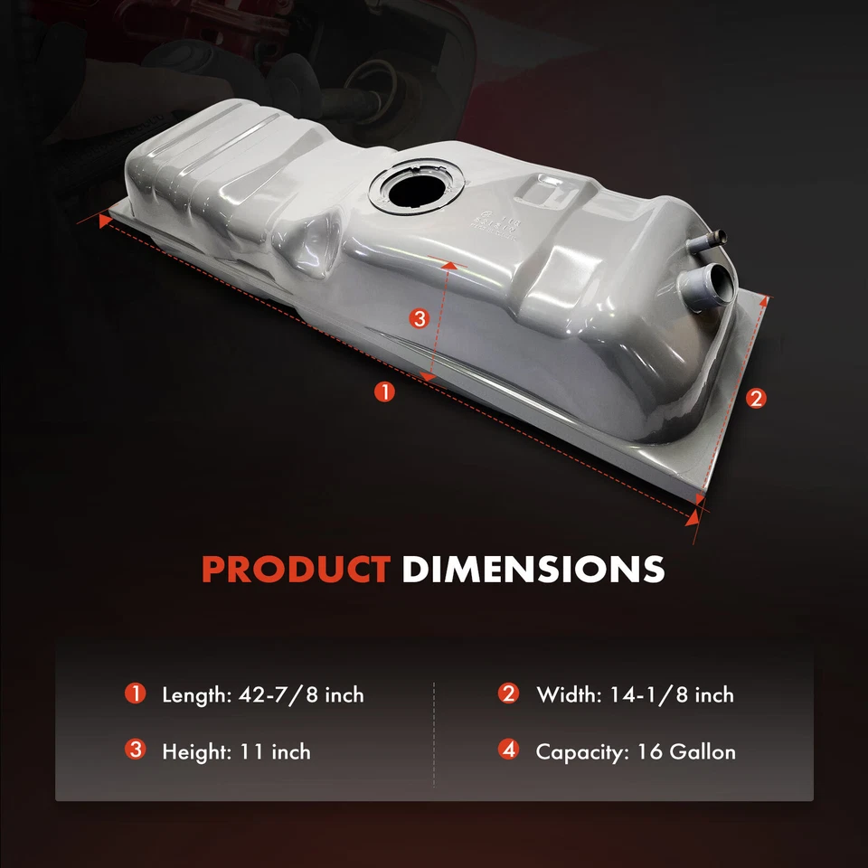 Tanque de combustible de 16 galones para Chevy C10 C20 C30 K30 V20 GMC C1500 K2500 R3500 V2500 Foto 4 de 4