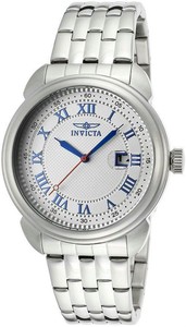 New-Mens-Invicta-15356-Silver-Dial-Blue-Hands-Arabic-Numerics-43mm-Classic-Watch