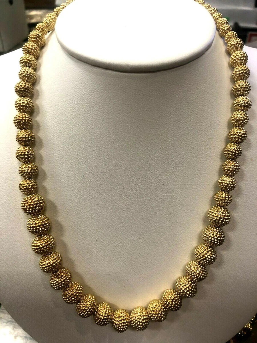 Gold plated beaded best sale necklace
