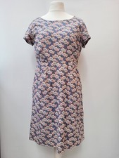 SEASALT Fitted Morion Summer Chambray Knee Length Lined Tea Dress Pockets UK 14❤