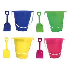 Beach Bucket And Spade Set 17cm (Single) Assorted Colours