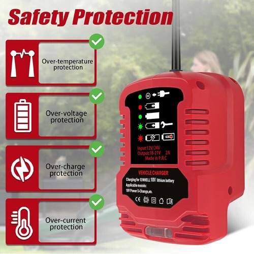 Mini cargador de coche para Einhell 18V batería encendedor de cigarrillos enchufe 1/4 DC18RC - Imagen 8 de 8