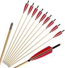 12Pcs Archery 28"/30"/32" Carbon Arrows SP500 Hunting for Compound Recurve Bow