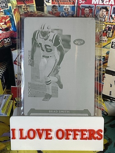 Brad Smith Rookie 1/1 Press Plate Yellow 2006 Playoff NFL #128 RARE STORE MORE