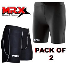 MRX 2 Pack Compression Shorts for Men Elastic Spandex Yoga  Athletic Shorts Gym