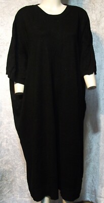 H & M SCHWARZ LANGER PULLOVER STRICKKLEID Gr.  58 60 62