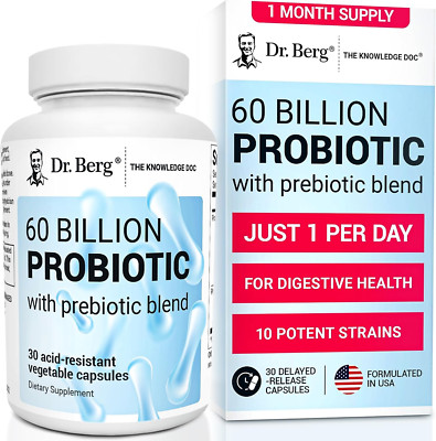 Dr. Berg 60 Billion Probiotic Supplement - Supports Occasional Constipation, ...