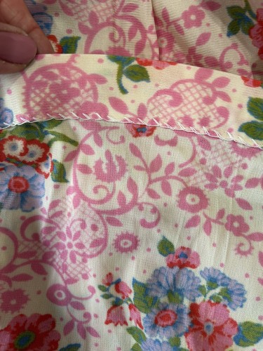 Vintage 60s Acetate/Nylon Floral Mini Dress With Bishop Sleeves Size 11 - Picture 7 of 14