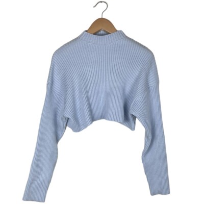 Anthropologie Mable Women s Size Small Ribbed Blue Cropped Sweater