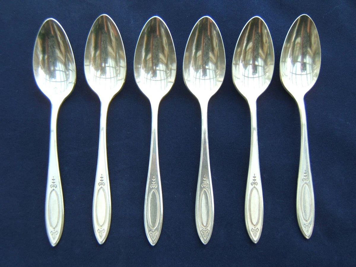 Oneida Community Plate Silverware ADAM Pattern 6 Spoons Vintage